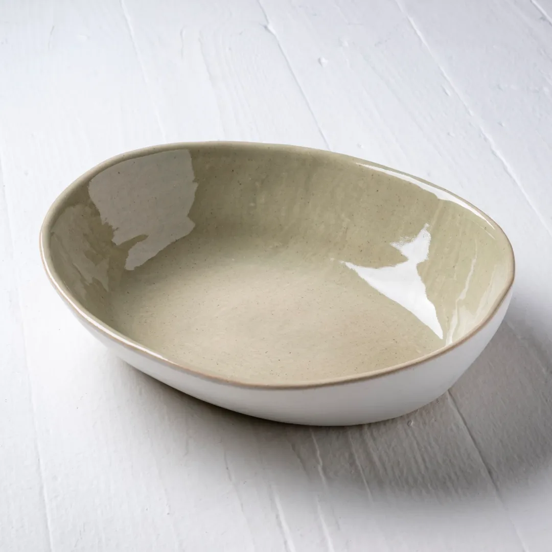 Oval bowl med olive stripes/forest - DSC_8379-2