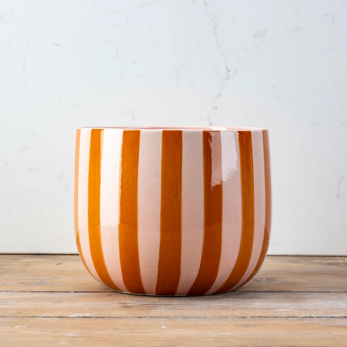 Open Vessel – Caramel Stripe / Blush