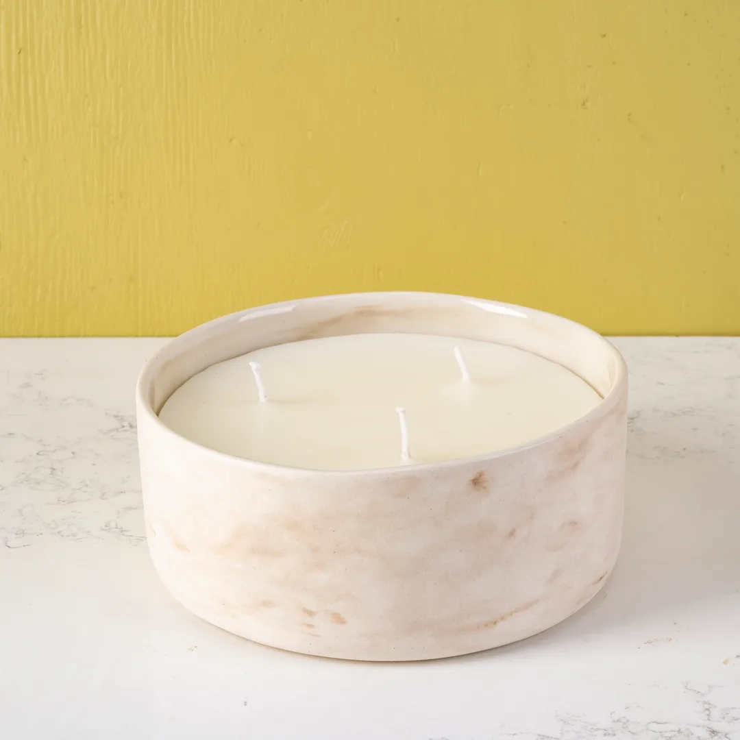 Ramen candle moroccan white