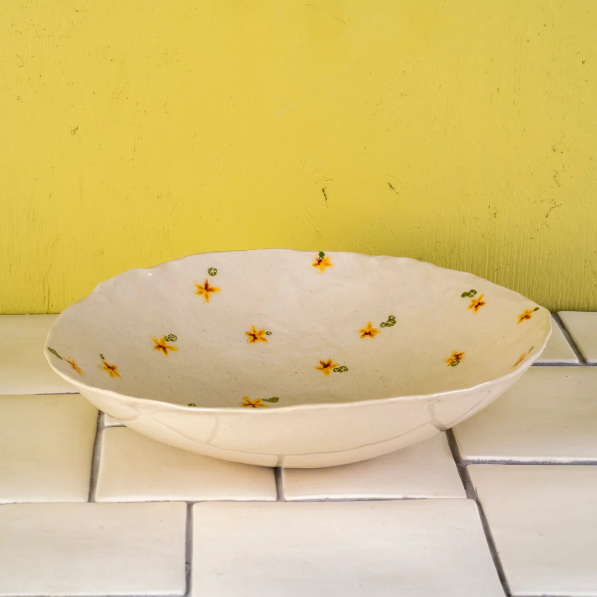 Fallon bowl tumbled – Tiny Nasturtium, view 1