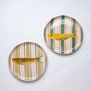 Set of 2 Bailey XS Sardine Striped Plates