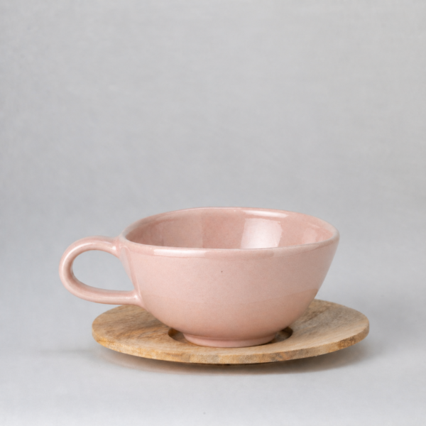 Wonky Cup & Wooden Saucer mik - Image 3
