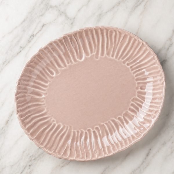 Large Burnt Sage Cabbage Ripple Edge Platter - Image 2