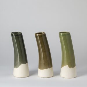 Piper Vase Set of 3 in Wintergreen, Meadow & Olive