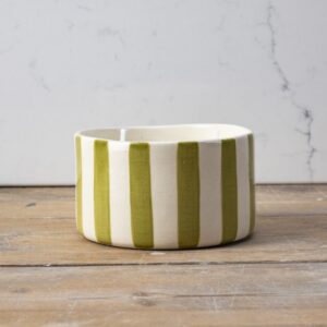 Olive Stripe Samson Candle, Lotus Flower & Lime