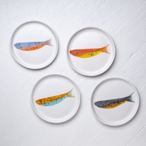 Set of 4 Bailey XS Milk Sardine Plates