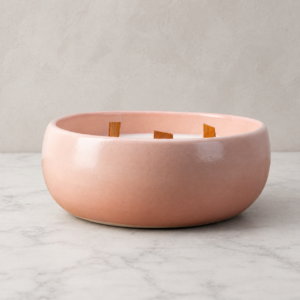 Matte Blush Cranky Candle with Wooden Wicks