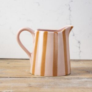 Short Emily Matte Blush Caramel Stripe Jug