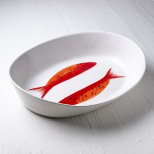 Medium Red Sardines Oval Bowl