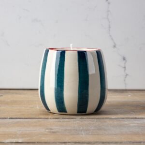 Marine Stripe Quinn Candle, Cinnamon & Pear