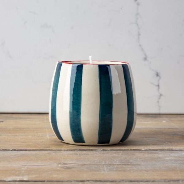 Marine Stripe Quinn Candle, Cinnamon & Pear