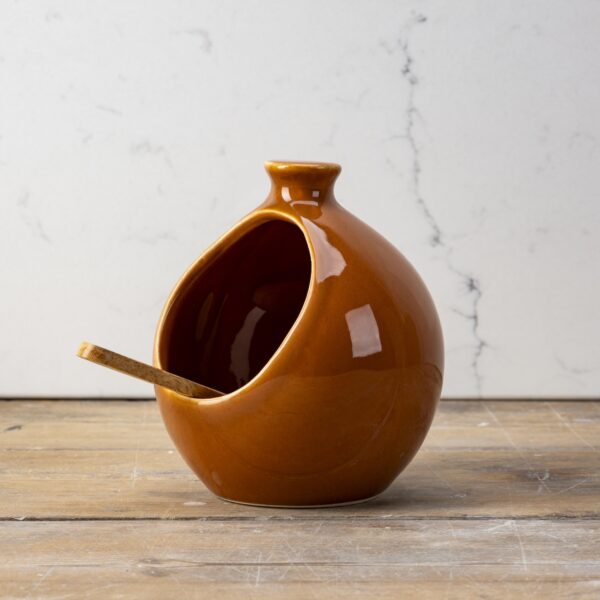Salt Pig with Mango Wood Spoon - Image 2