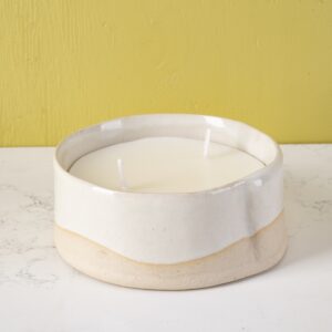 Nest candle floral white dip