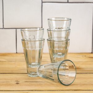 Mist glass long flutes set 6 clear glass