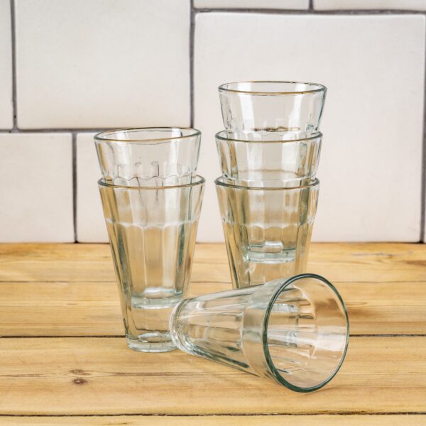 Mist glass long flutes set 6 clear glass