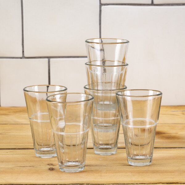 Mist glass short flutes set 6 clear glass