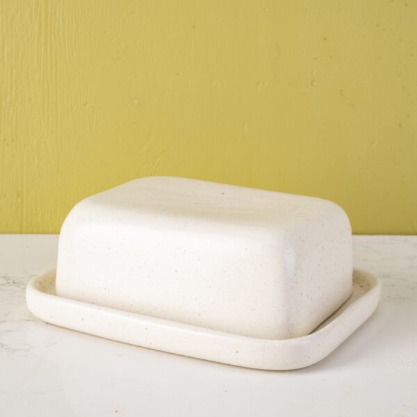 Rectangular butter dish toasted cream