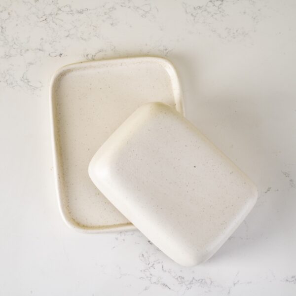 Rectangular butter dish toasted cream - Image 2